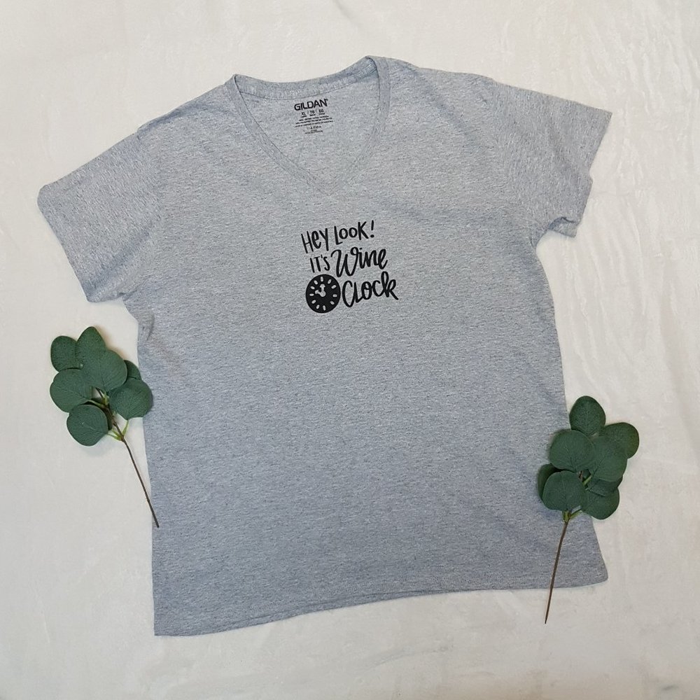 "Hey Look! It's Wine O' Clock" V-Neck T-Shirt